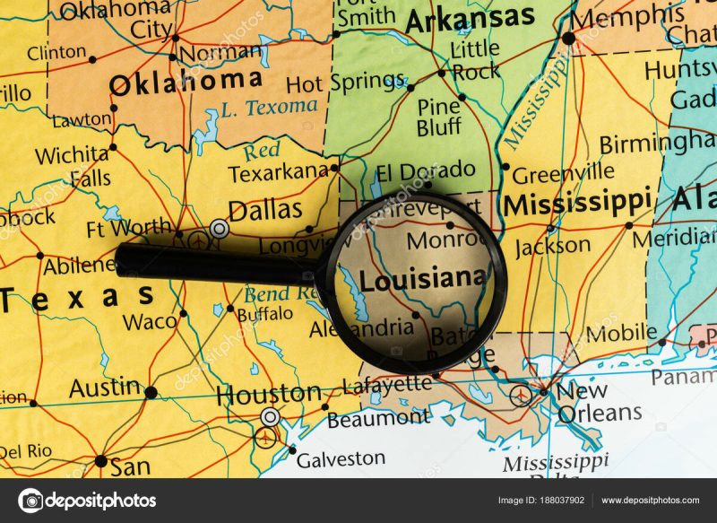 Новый Орлеан и Луизиана на современной карте США