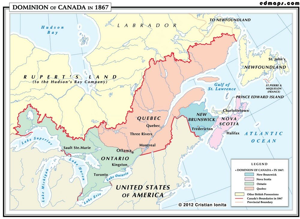 Карта объединенной Канады