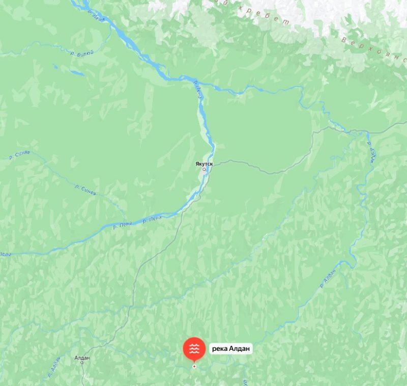 река Алдан на карте России